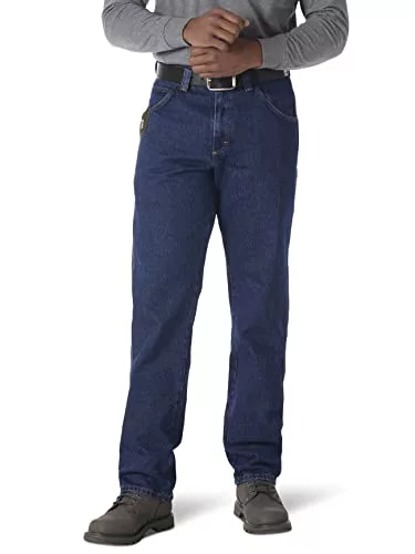 Wrangler Riggs Workwear Jeans de Ajuste Relajado con Cinco Bolsillos para Hombre, índigo (Antique Indigo), 36W x 30L