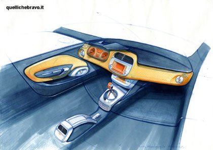 Bocetos del interior del Fiat Bravo