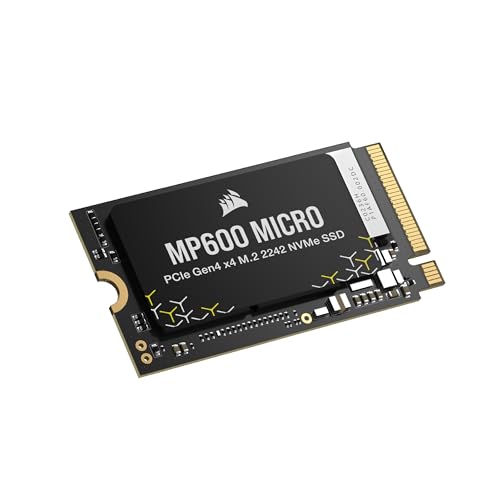 Corsair MP600 Micro 1TB M.2 NVMe PCIe x4 Gen4 SSD – M.2 2242 – hasta 7.000 MB/s de Lectura Secuencial – Compatible con Los Portátiles Lenovo Legion Go y Thin PCIe 4.0 – Negro