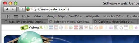 Deshabilita Tabs on Top en Safari 4