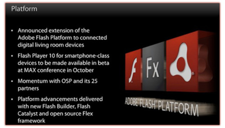 Flash Player 10 llegará a Android, Symbian, Windows Mobile, y webOS en octubre
