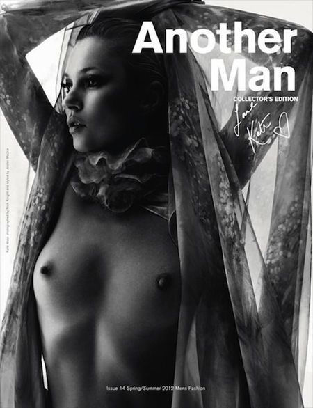 Kate Moss luciendo pezones (y qué pezones) para la revista Another Man