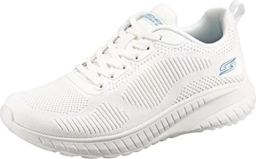 Skechers Bobs Squad Chaos Face Off, Zapatillas de Deporte Mujer, White Engineered Knit, 37 EU