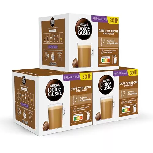 NESCAFÉ Dolce Gusto Café con Leche - Cápsulas de Café, 90 Cápsulas 