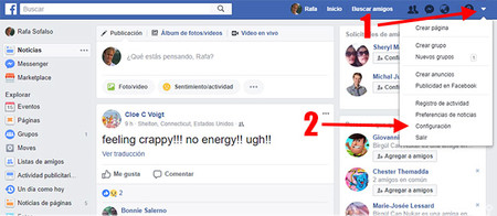 no me deja conectar a facebook