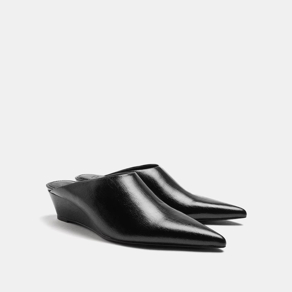 Mules con tacón de mujer destalonados en liso - Parfois - Negro

