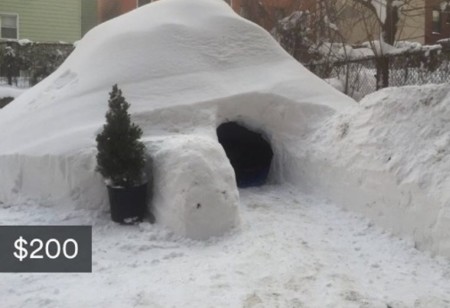 Oferta fugaz: Dormir en un iglú construido con la nieve de Jonas, la última gran tormenta americana
