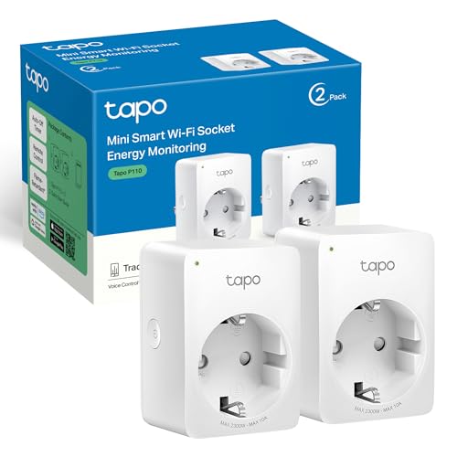 Tapo P110 (2-Pack) - Enchufe Inteligente WiFi, Medición de Consumo, App/Voz