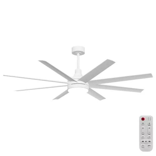 Aigostar Ventilador de Techo con Luz Silencioso 62″, Blanco