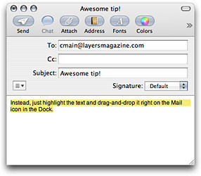 Truco: Arrastrar y soltar texto al Dock