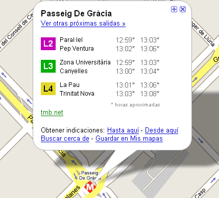 Información del Metro con Google Maps