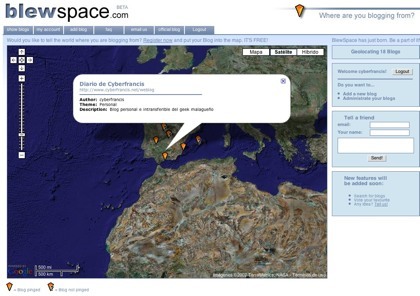Blewspace, registrando nuestros blogs en un mapa y conociendo otros cercanos