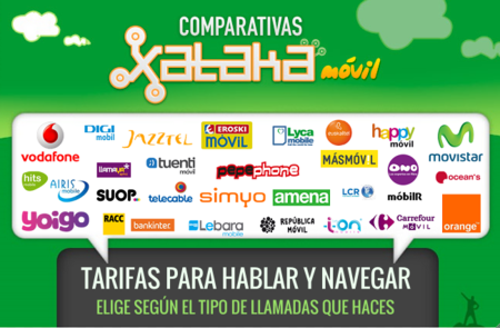 Comparativa de tarifas para hablar y navegar clasificadas según el tipo de llamadas