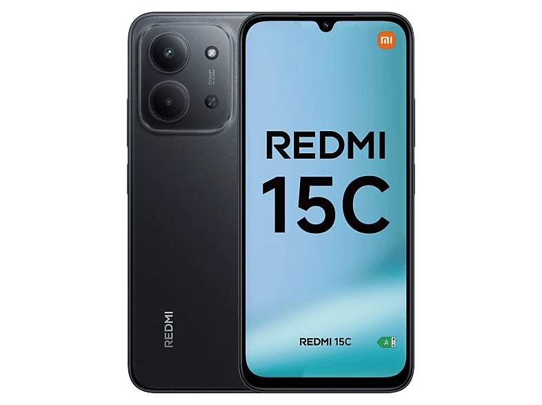 Móvil - Xiaomi Redmi 15C, Negro medianoche, 256GB, 4GB RAM, 6.9" HD+, MediaTek