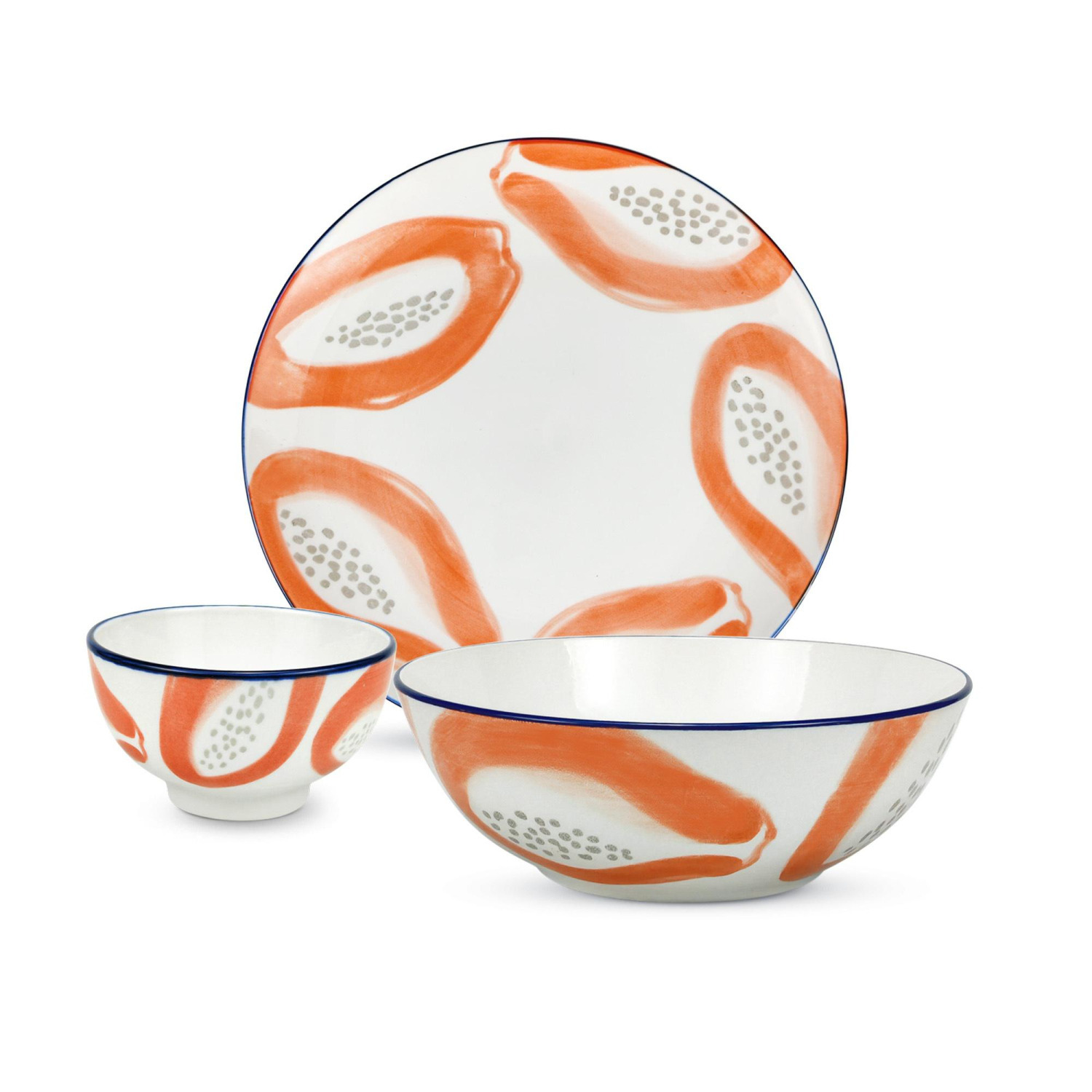 Vajilla de Porcelana 9 pzas CARREFOUR HOME Papaya