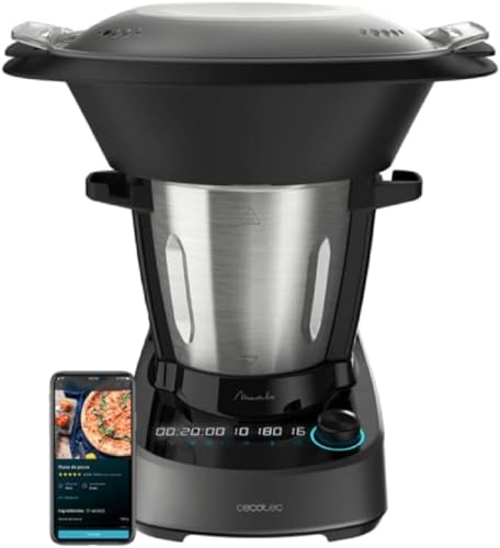 Cecotec Robot de Cocina Multifunción Mambo 11090. 1600 W, 37 Funciones, APP, Báscula y Jarra, Recetario y Accesorios