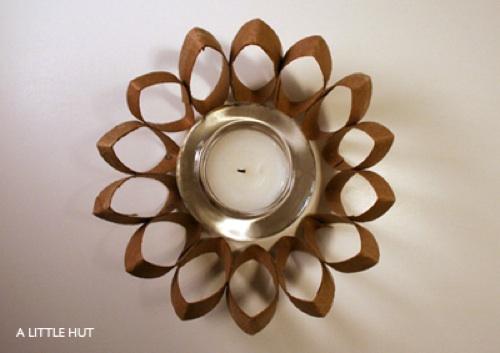 Recicladecoración: cartones de papel higiénico para decorar tus velas Carton Ideas Candelabros