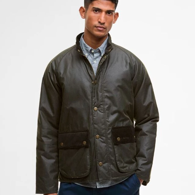 Chaqueta de hombre encerada con cuello alto - Barbour - Verde

