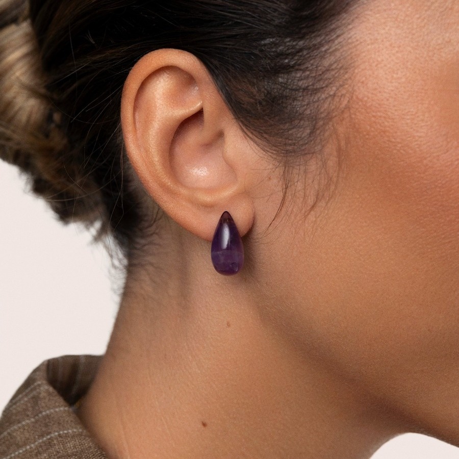 Singularu
Pendientes Gota Midnight de aleación de metales bañados en oro