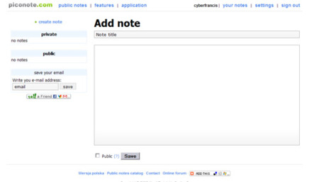 Piconote, simple pero completo bloc de notas