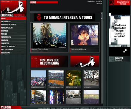 Crónicas móviles, periodismo desde un teléfono móvil