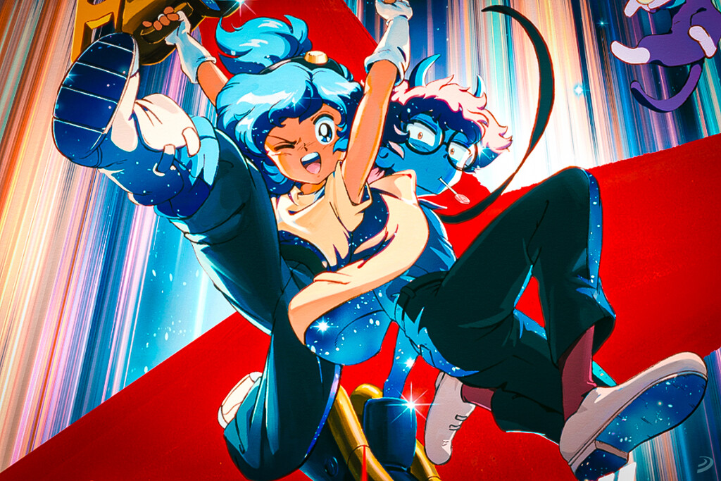 Primer vistazo a la estética retro anime de Orbitals