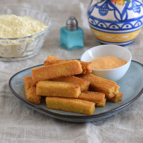 Receta de panisse tradicional, el picoteo francés con harina de garbanzos ideal para un aperitivo nutritivo y sin gluten 