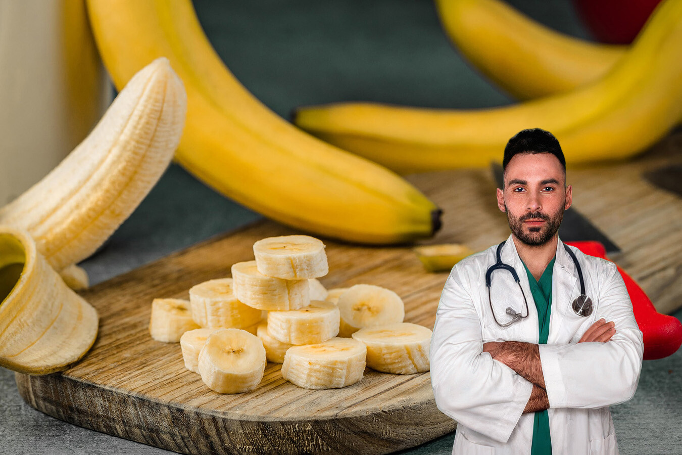 Diferentes frutas como plátano, uva y sandía organizadas juntas
