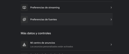 Preferencias fuentes