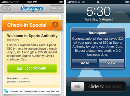 Foursquare admite promociones de pago con American Express desde dispositivos móviles