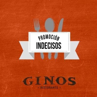 Vuelve la promoción para indecisos de tus cenas en Ginos