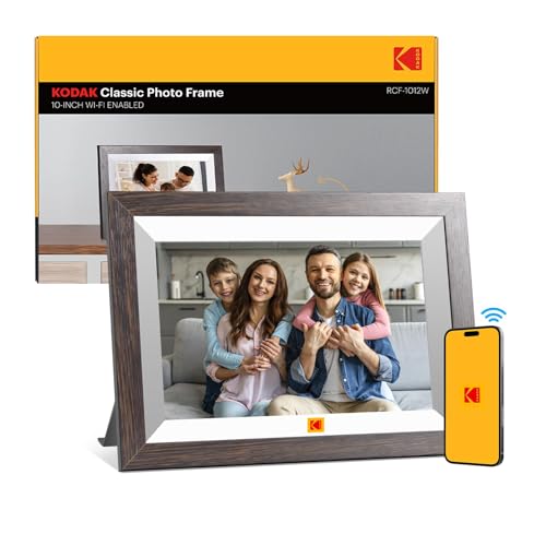 KODAK Marco de Fotos Digital WiFi 10.1 Pulgadas, Memoria Incorporada 32GB, Pantalla Táctil para HD 1280x800 IPS, Soporte Multilingüe, Rotación Automática, Compartir Instantáneamente Fotos y Videos
