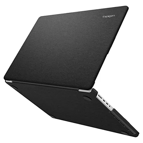 Spigen Funda Urban Fit Comaptibile con MacBook Pro 14 Pulgadas 2025 2024 2023 2021, M5/M4/M4 Pro/M4 MAX/M3/M3 Pro/M3 MAX/M2 Pro/M2 MAX/M1, Funda de Tela Anti-Huellas y Anti-Arañazos - Negro