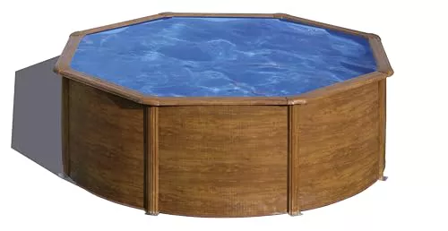 Gre KITPR303W Sicilia - Piscina Elevada Aspecto Madera, 300 x 120 cm