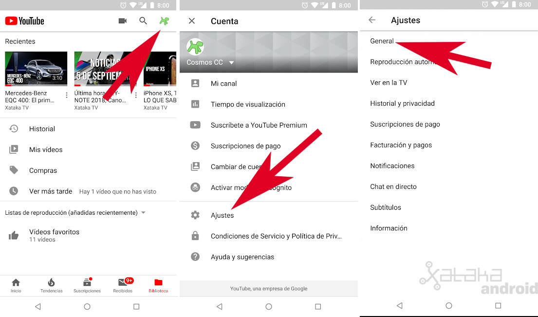 Cómo activar el tema oscuro de YouTube para Android