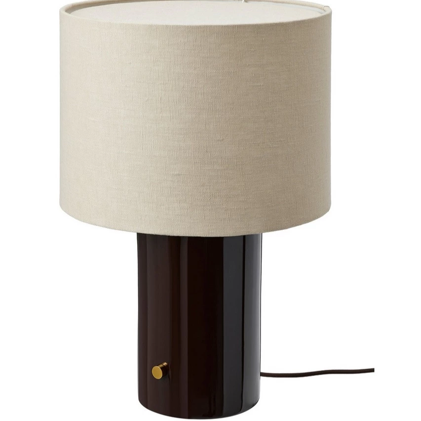 HALGATT Lámpara de mesa, regulación intensidad luminosa beige/marrón cerámica