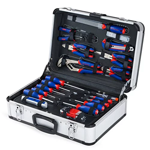 WORKPRO 119 PC Maletín de Herramientas Completas, Caja Herramienta Metálica, Herramientas Universales, Kit Versátil Herramientas Portátil para Reparaciones Diarias, Perfecto Hogar y Oficina