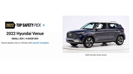 Hyundai Venue calificado con la máxima nota por el IIHS