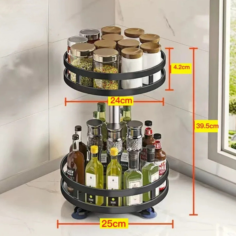 Estante organizador de especias con rotación de 360°