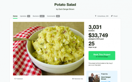 La ensalada de patata de 30.000 dólares, ¿está roto Kickstarter?
