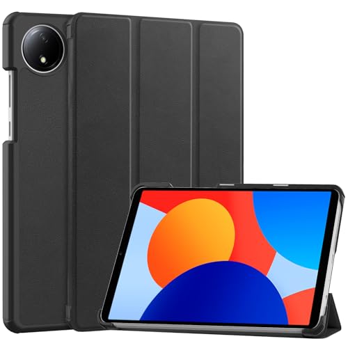 EasyAcc Funda Carcasa Compatible con Xiaomi Redmi Pad SE 8,7 Pulgadas, Ultra Slim PU Protectora Carcasa con Función de Soporte (Negro)