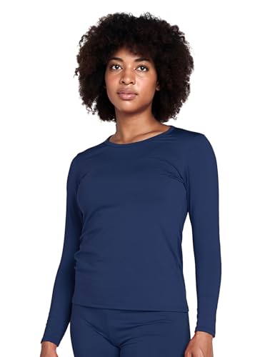 LAPASA Camiseta Térmica Manga Larga Mujer Ligero Camisa Interior Thermal Top Baselayer Elastico Montaña Esqui Deporte (Pack de 1) L15 S Azul Marino (Ligero)