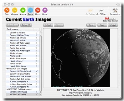 Solscape, información e imágenes del Sol y la Tierra en tiempo real