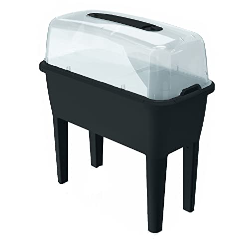 Huerto Urbano con invernadero de 52 litros en polipropileno 77 x 38 x 82 cm color antracita