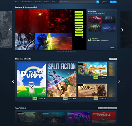 Steam estrena una nueva portada que casi parece otra plataforma, pero esconde cambios pensados para que veas más juegos en menos tiempo
