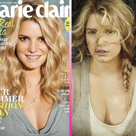 Jessica Simpson al natural (o eso dice) en Marie Claire