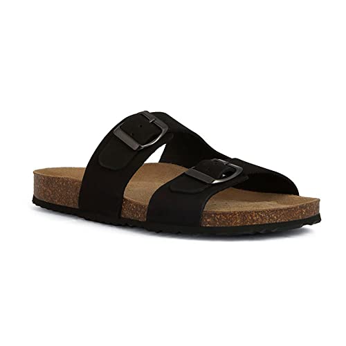 Geox D Brionia, Sandalia Mujer, Negro SL32, 37 EU
