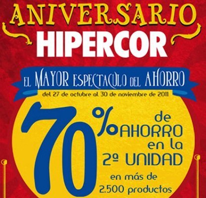 Vuelve la segunda unidad al 70% de descuento en Hipercor