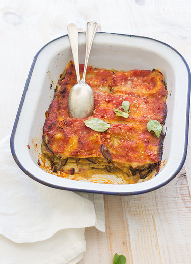 Receta de lasaña de berenjenas. Hoy comemos vegetariano 