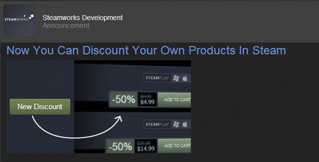 Steam permitirá que los desarrolladores ofrezcan sus propios descuentos sin el permiso de Valve